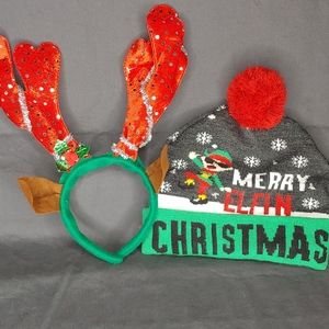 Santa Helper Elf Headband with Ears OSFM NWT